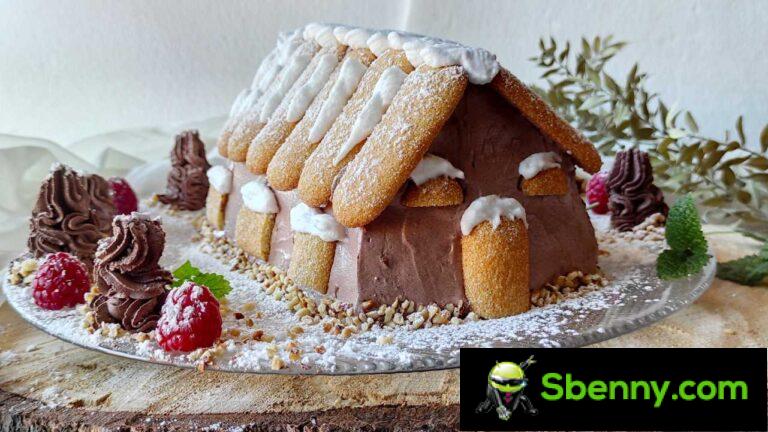 Snowy house cake, the magic of Christmas to be eaten