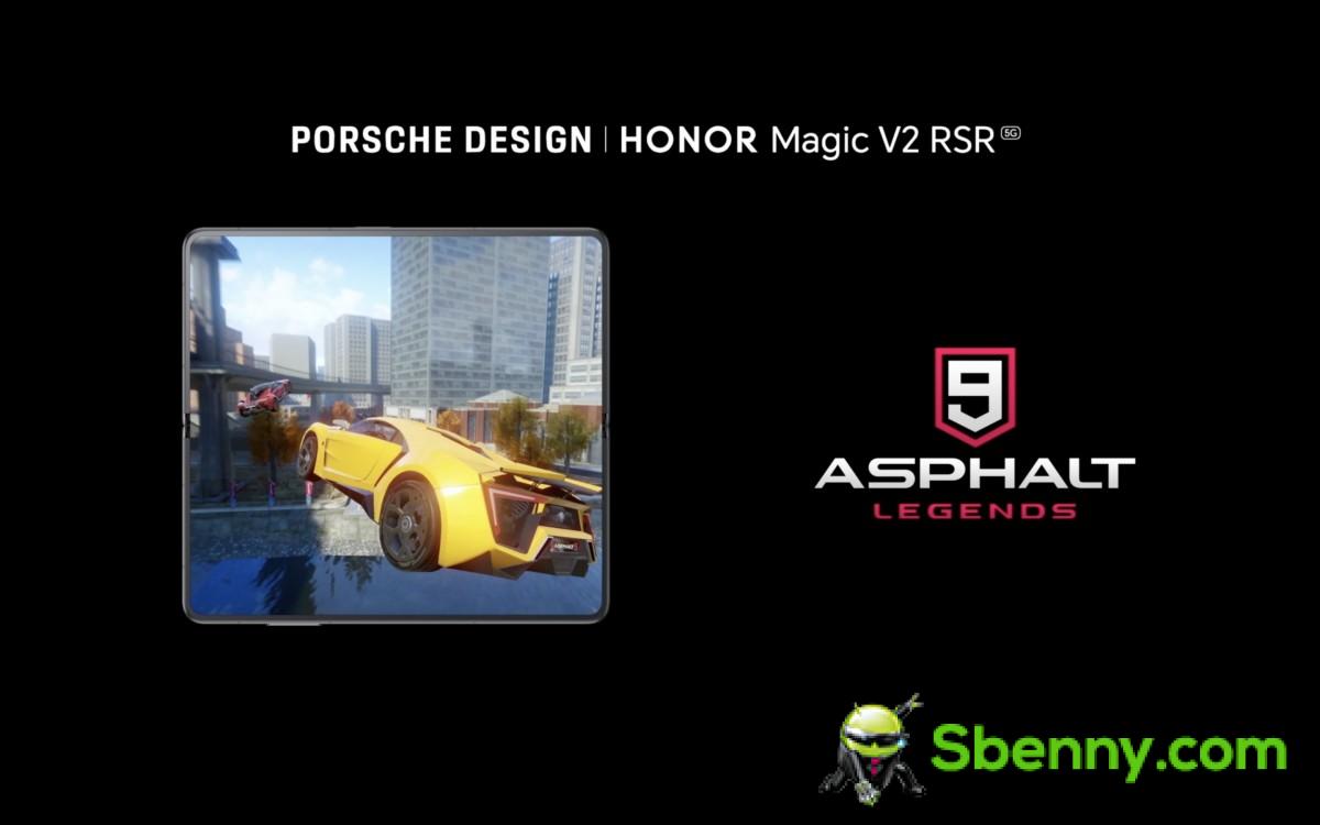 Honor en Gameloft brengen de 120 fps-versie van Asphalt 9: Legends naar de Porsche Design Magic V2 RSR