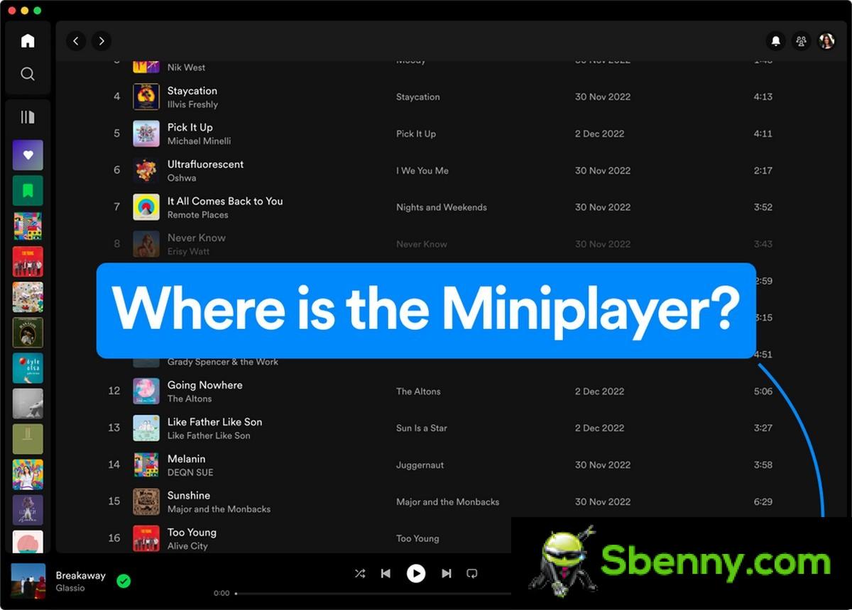 تطلق Spotify مشغل Miniplayer لنظامي التشغيل Mac وWindows