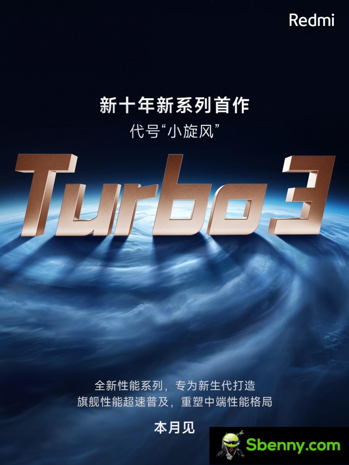 Redmi announces Turbo 3 as part of the new generation of high-performance flagship series