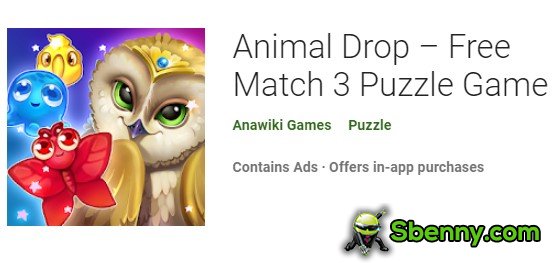 gioco di puzzle match 3 gratuito di goccia animale
