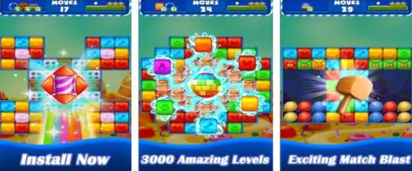 Gameplay screenshot from block blast cubes pop game for Android