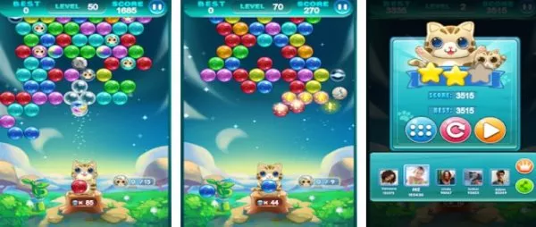 Gameplay screenshot from bubble cat for Android