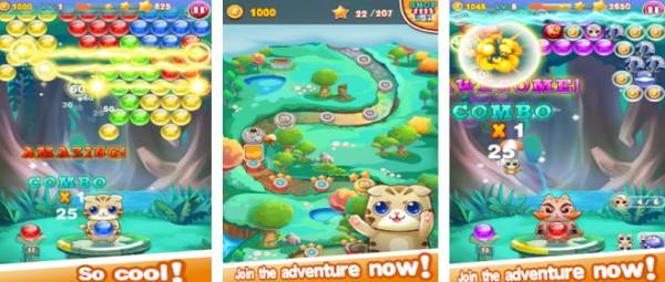 Gameplay screenshot from bubble cat2 for Android