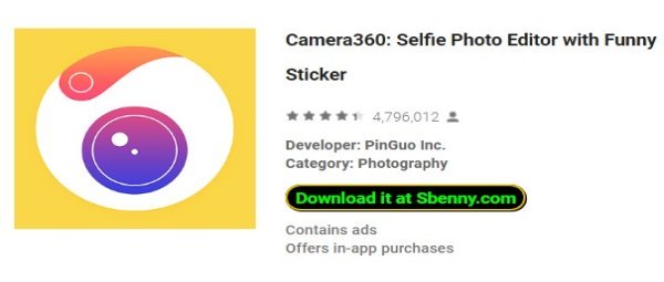 camera360 selfie редактор фотографий со смешной наклейкой