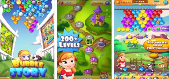 Gameplay screenshot from bubble story for Android
