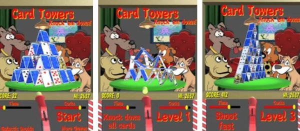Gameplay screenshot from card towers pro knock them down for Android