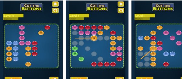 Gameplay screenshot from cut the buttons 2 logic puzzle for Android