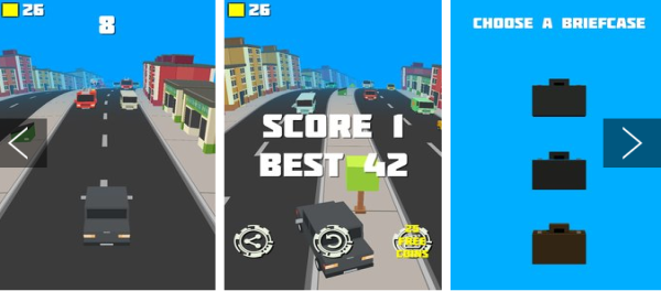 Gameplay screenshot from Crashy Road Endless Traffic for Android