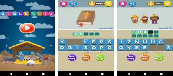 Gameplay screenshot from bible quiz fun quizzes for Android