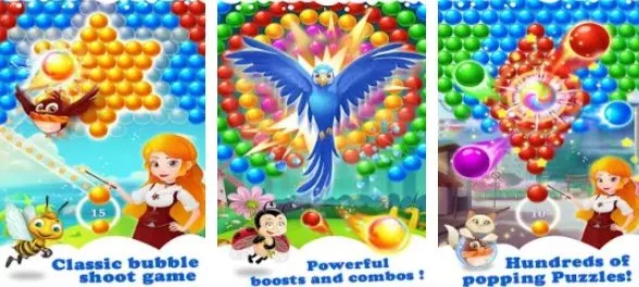 Gameplay screenshot from bubble shooter mod for Android