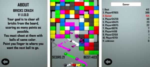 Gameplay screenshot from bricks crash for Android