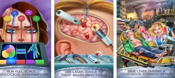 Gameplay screenshot from brain surgery simulator for Android