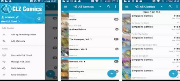 Gameplay screenshot from clz comics comic database for Android