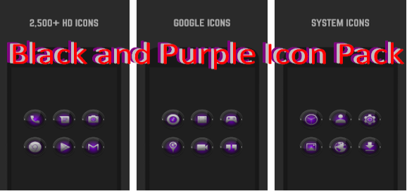 black and purple icon pack