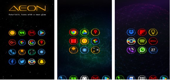 Gameplay screenshot from aeon icon pack for Android