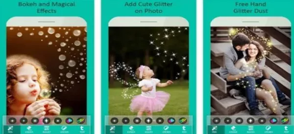 Gameplay screenshot from artful photo glitter effects for Android