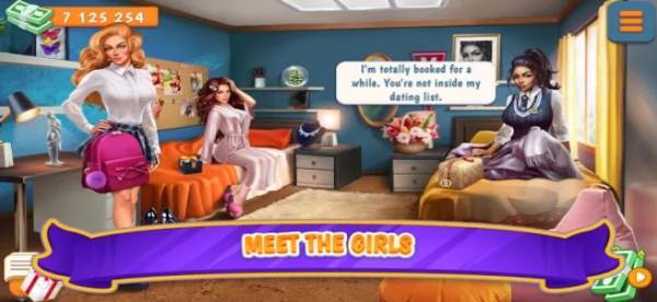Gameplay screenshot from campus date sim  for Android