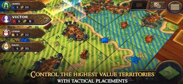 Gameplay screenshot from carcassonne official board game tiles and tactics for Android