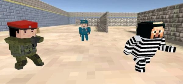 Gameplay screenshot from american jail break block strike survival games for Android
