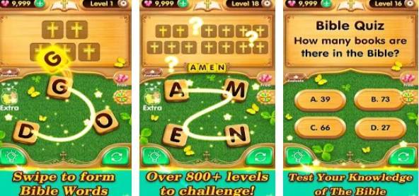 Gameplay screenshot from bible verse collect free bible word games for Android