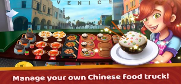 Gameplay screenshot from chinese california truck fast food cooking game for Android