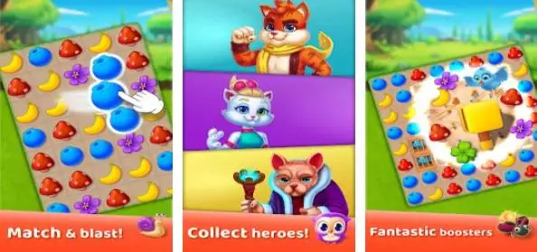 Gameplay screenshot from cat heroes puzzle adventure for Android