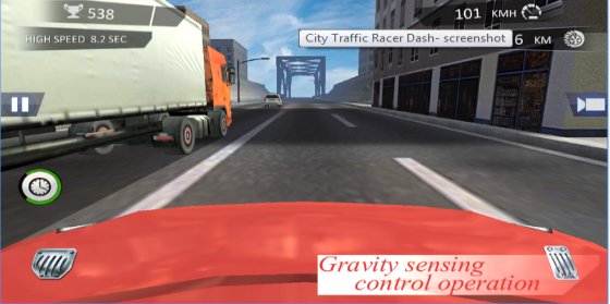Gameplay screenshot from city traffic racer dash for Android