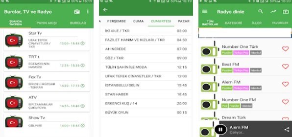 Gameplay screenshot from canlı tv mobil radyo ve burçlar for Android
