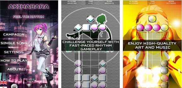 Gameplay screenshot from akihabara feel the rhythm for Android