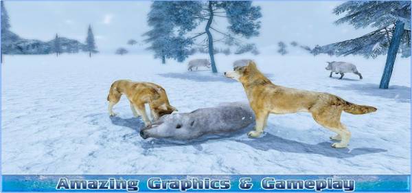 Gameplay screenshot from arctic wolf sim 3d for Android