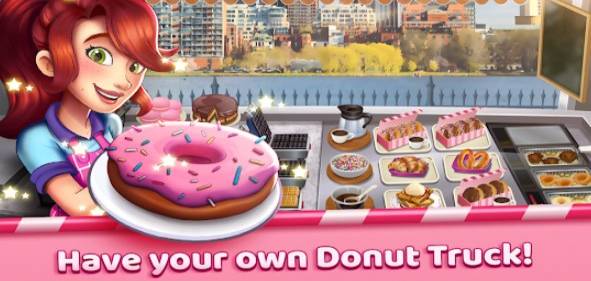Gameplay screenshot from boston donut truck fast food cooking game for Android