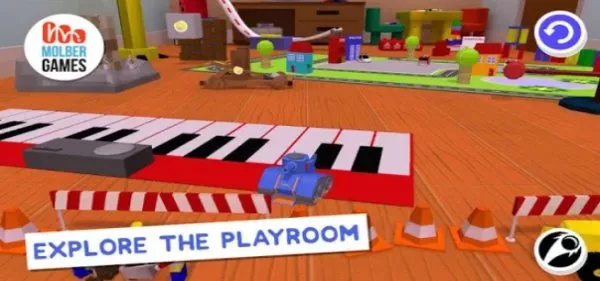 Gameplay screenshot from crashy bash boom toy tank smash em up for kids for Android