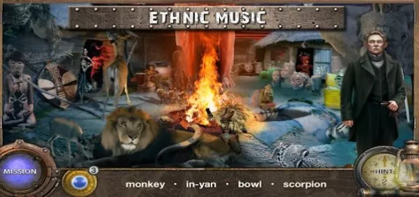 Gameplay screenshot from around the world in 80 days find objects game for Android