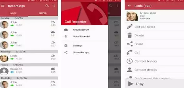 Gameplay screenshot from automatic call recorder pro for Android