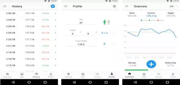 Gameplay screenshot from bmi calculator and weight loss tracker for Android