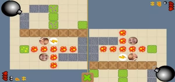 Gameplay screenshot from bomba 2 player split screen for Android