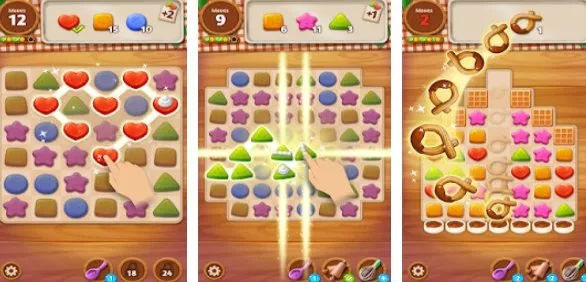 Gameplay screenshot from cookie crunch link match puzzle for Android