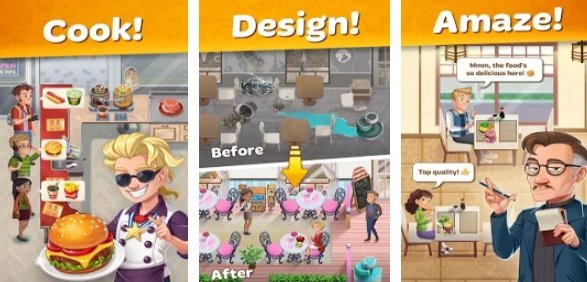 Gameplay screenshot from cooking diary best tasty restaurant and cafe game for Android