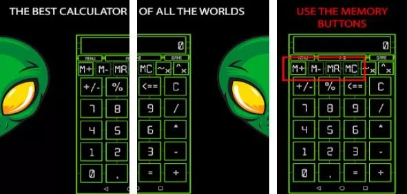 Gameplay screenshot from alien calculator pro for Android