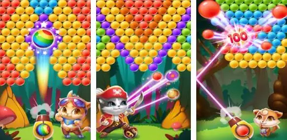 Gameplay screenshot from bubble cat 3 for Android