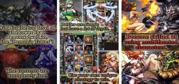 Gameplay screenshot from cards battle demon s tower for Android