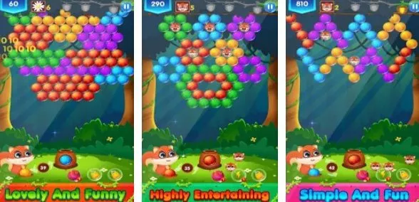 Gameplay screenshot from bubble shooter chip pop for Android