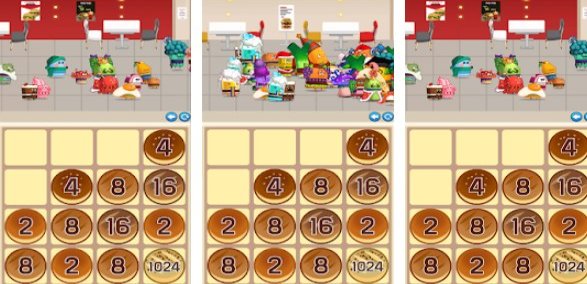 Gameplay screenshot from burger Store 2048 for Android