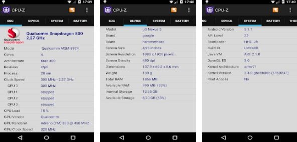 Gameplay screenshot from cpu z for Android