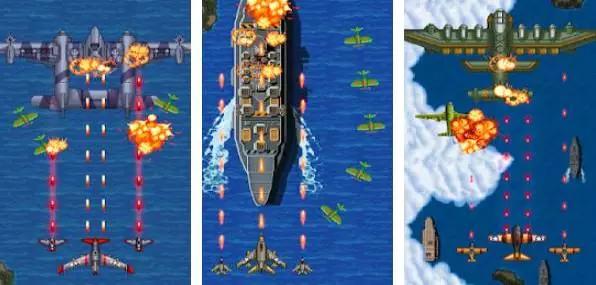 Gameplay screenshot from 1942 arcade shooting for Android