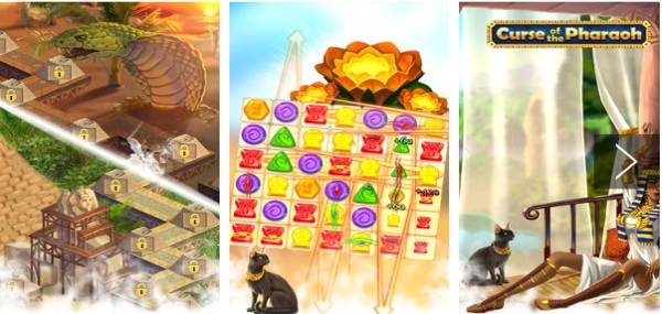 Gameplay screenshot from Curse of the Pharaoh Match 3 for Android