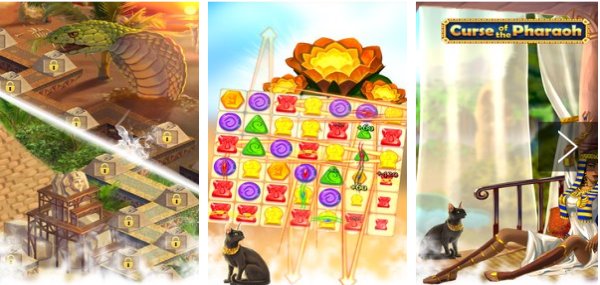 Gameplay screenshot from Curse of the Pharaoh Match 3 for Android