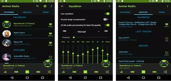 Gameplay screenshot from anime music radio for Android