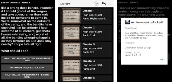 Gameplay screenshot from choices of the oregon trail for Android